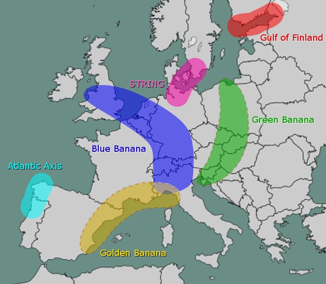 «Голубой банан» Европы. Откуда взялся этот термин, и что он означает