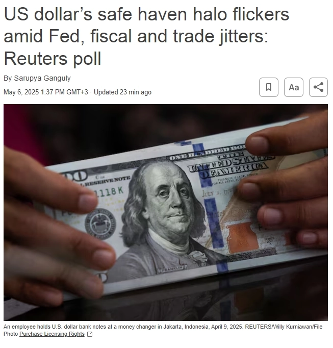 Привлекательность доллара как «безопасной гавани» снижается — мнение большинства валютных стратегов, опрошенных Reuters Привлекательность доллара как «безопасной гавани» снижается — мнение большинства валютных стратегов, опрошенных Reuters