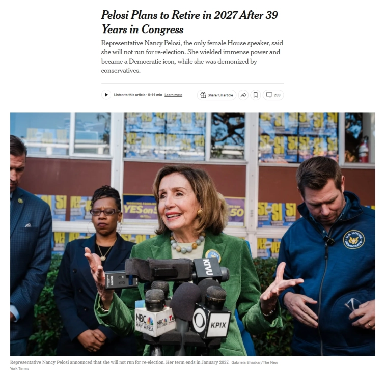 Трамп: Уход Нэнси Пелоси на пенсию - это отличная новость для Америки. Она была зловещей, коррумпированной и сосредоточена только на вреде для нашей страны Трамп: Уход Нэнси Пелоси на пенсию - это отличная новость для Америки. Она была зловещей, коррумпированной и сосредоточена только на вреде для нашей страны