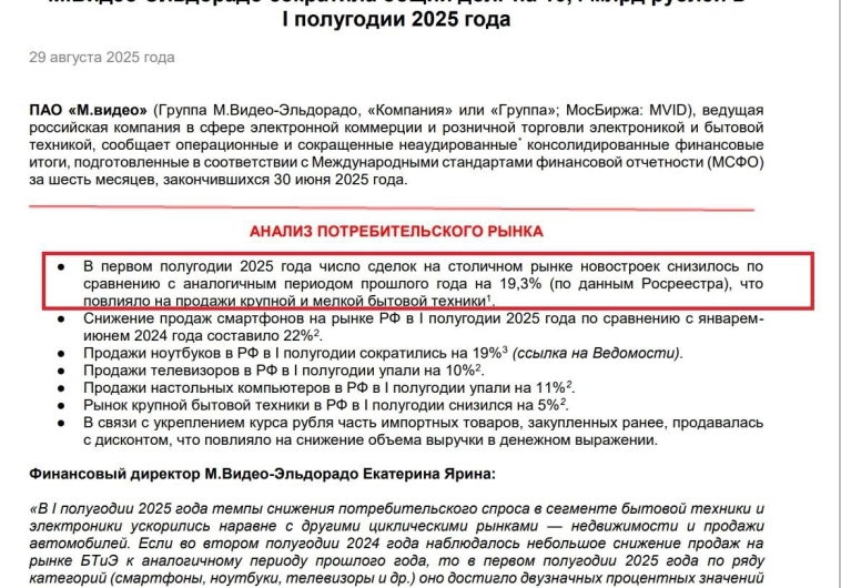 М.Видео уверенной рысью стремится к банкротству