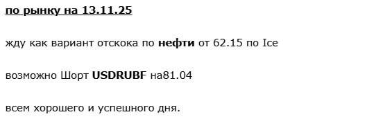 Срочка моех. Итог торговой сессии 13.11.25 Все планы сработали.