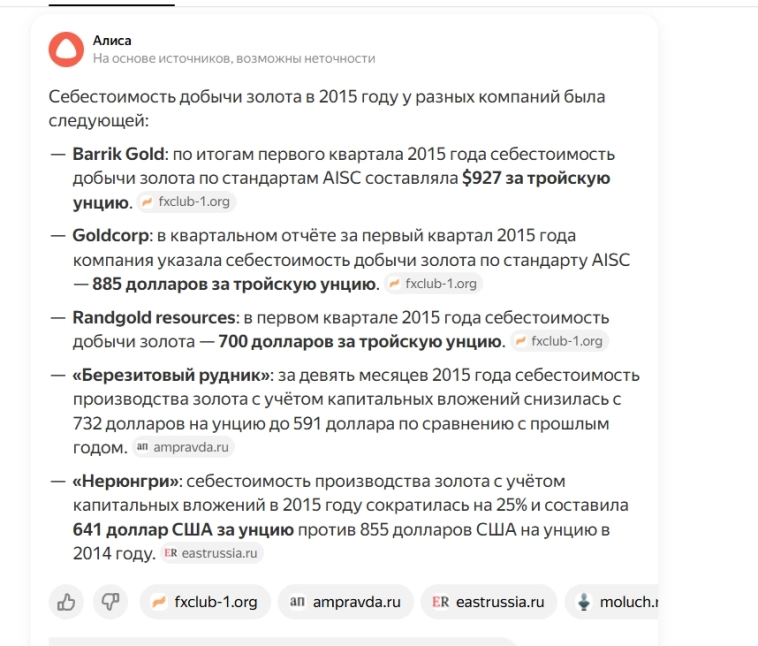 Себестоимость и объективные причины ценности золота как актива....
