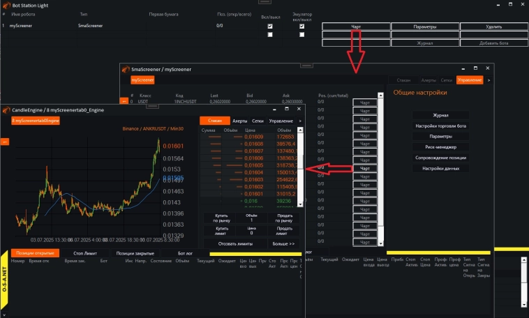 Визуальные интерфейсы BotTabScreener.