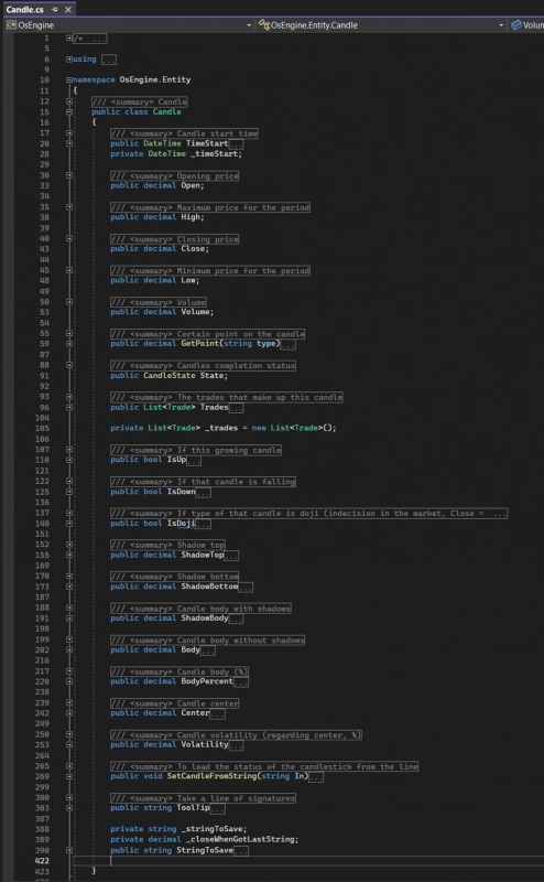 Свечи. Класс Candle. Примитивы в OsEngine #3