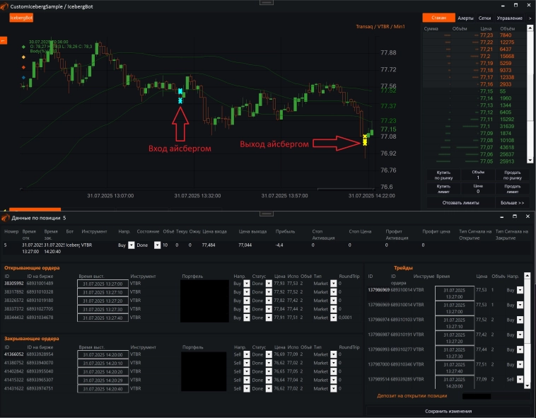 Вход в позицию через кастомный айсберг для реала. Как протолкнуть в рынок миллиард, не привлекая внимания санитаров? Микроменеджмент позиций в OsEngine #6
