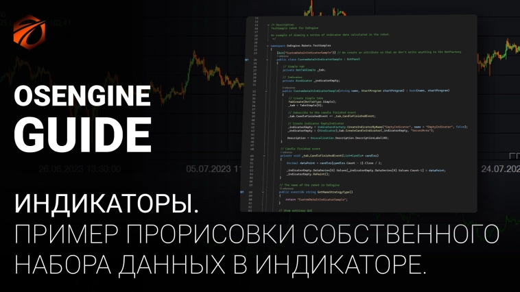 Пример прорисовки собственного набора данных в индикаторе. Индикаторы в OsEngine #19