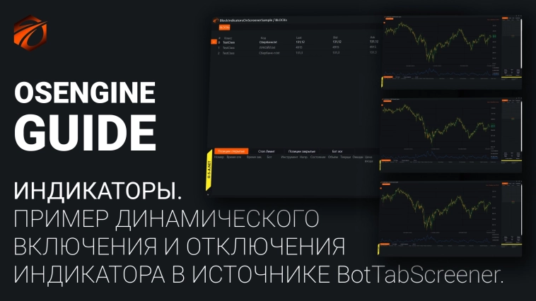 Пример динамического включения и отключения индикатора в источнике BotTabScreener. Индикаторы в OsEngine #18