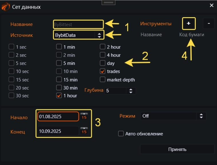 Bybit Data Server. Ускоренное скачивание ленты сделок и свечек для тестов через FTP сервер.