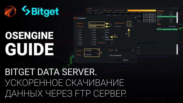 BitGet Data Server. Ускоренное скачивание ленты сделок через FTP сервер BitGet.