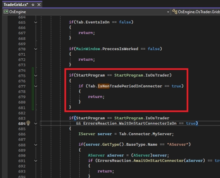 Настройка глобальных неторговых периодов