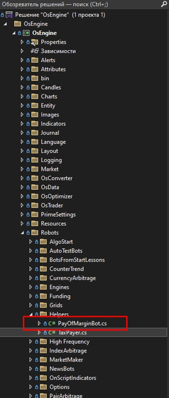Робот для уплаты комиссий брокеру за маржинальную торговлю, в тестере OsEngine.