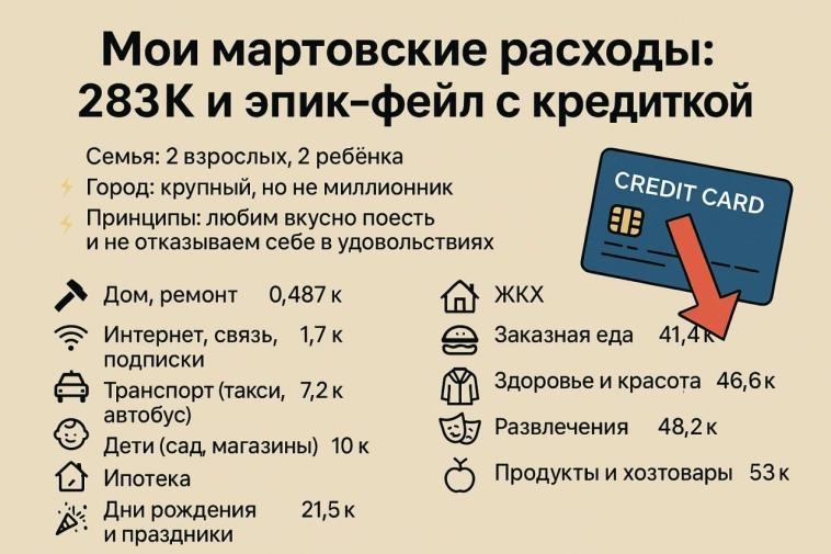 Мартовские расходы успешного миллионера: 283К и эпик-фейл с кредиткой Мартовские расходы успешного миллионера: 283К и эпик-фейл с кредиткой