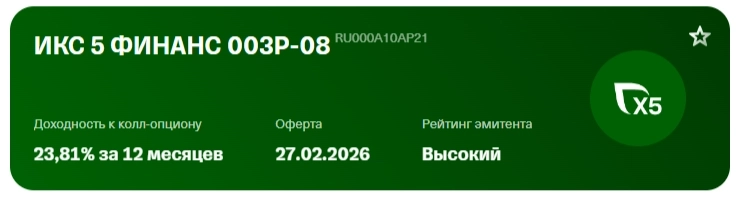 ИКС 5 ФИНАНС 003P-08 - размещена новая корпоративная облигация