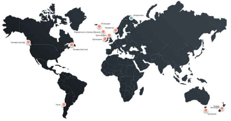 Какие регионы мира подходят для выращивания лосося