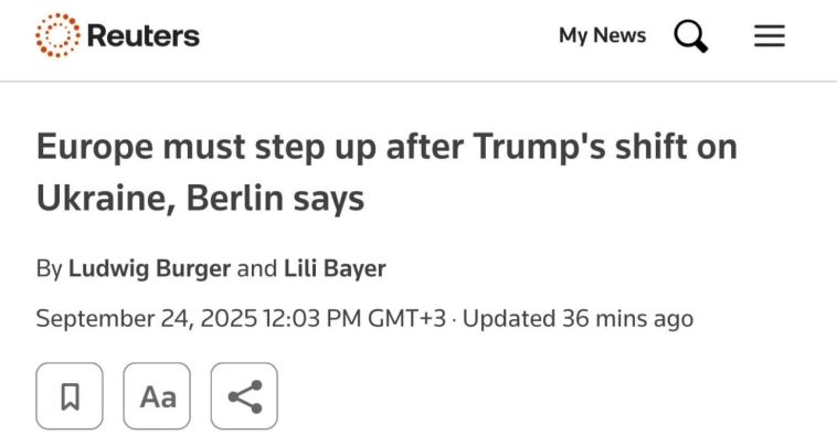 Трамп, возможно, сигнализирует: теперь помощь Украине должна обеспечиваться Европой, — Reuters