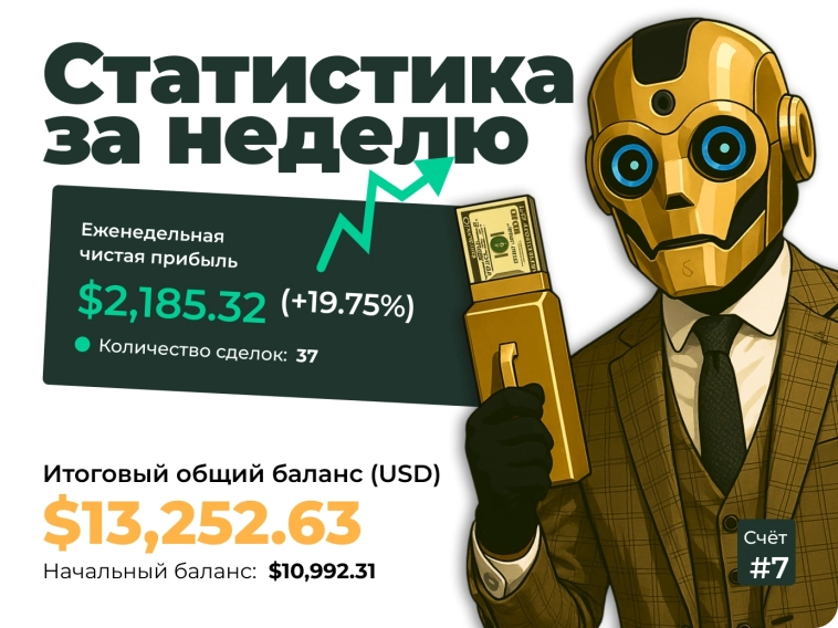 Еженедельная статистика по моему роботу GoldenAI
