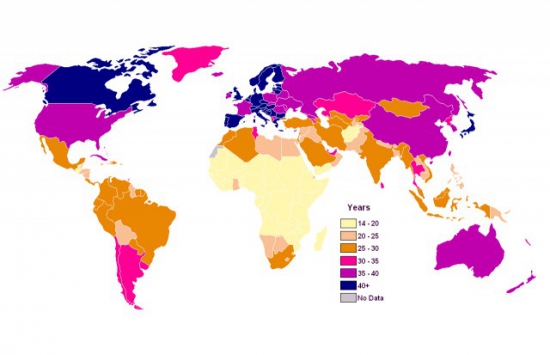 Карта мира. Демографический <a class=