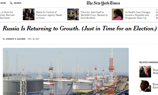 New York Times: Россия возвращается к росту