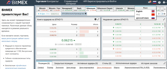 BitMEX теперь и на русском!