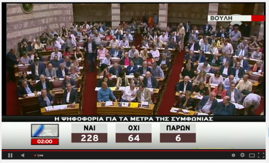 Парламент Греции одобрил законопроект необходимый для получения помощи!