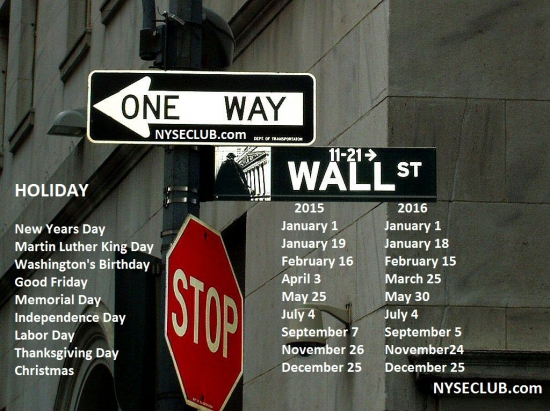 В понедельник в США ВЫХОДНОЙ, биржа NYSE не работает !