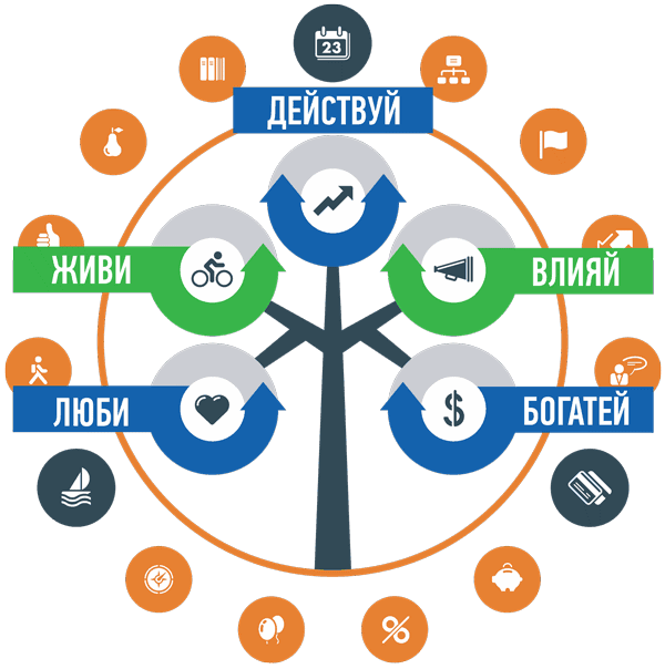 5 сфер. Действуй Влияй живи богатей люби. Система человек по Пинтосевичу. 5 Сфер жизни выделяет Ицхак Пинтосевич.