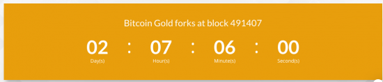 Новый Bitcoin Gold осталось два дня.