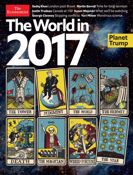 Предсказания на 2017 год. обложка журнала The Economist 2017.
