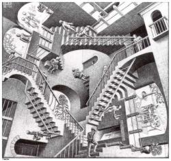 M. C. Escher Relativity, 1953