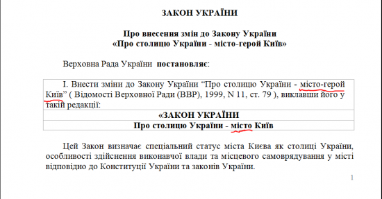 Киев -не будет больше Городом Героем.