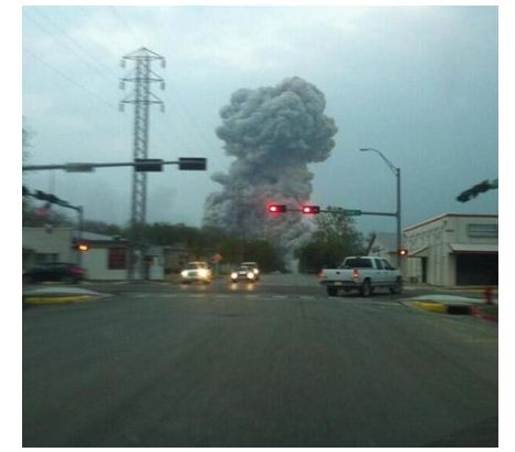 Взрыв химического завода в Техасе