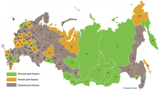 Регионы России: география бедности