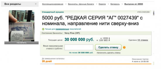 Бонистика Беларуси или что дают за 5000 рублей...