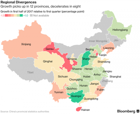 Взгляд внутрь Китая показывает экономическую дивергенцию