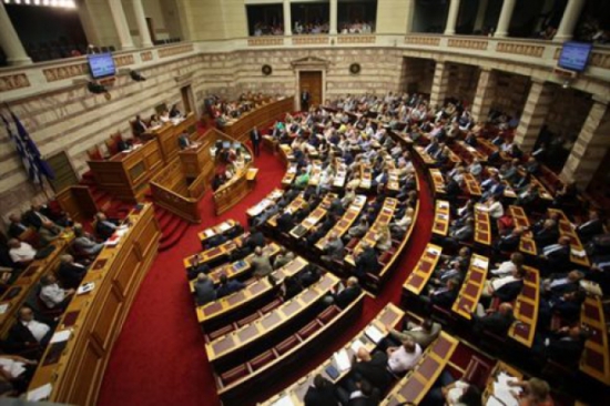 Голосование в парламенте Греции