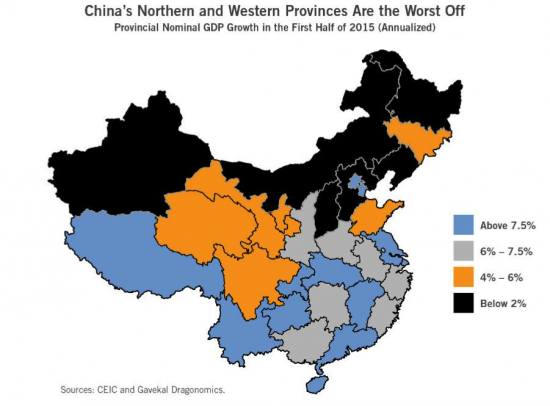 Развитие регионов Китая // ОДНА картинка