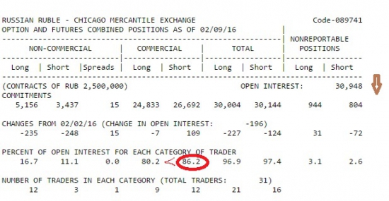 Отчет СОТ по рублю от 09.02.2016