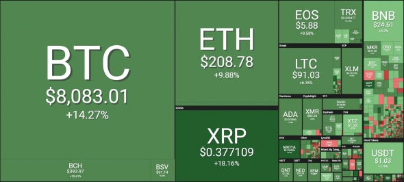 Bitcoin пробил 8000$