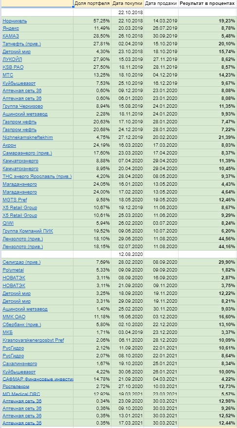 Портфель российских акций 31,02%