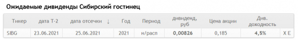 Дивиденды Айс стим Рус (бывший Сибирский Гостинец) составят ₽0,00826 на акцию