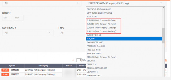 EUR/USD GBP/USD  (WM Company FX-Fixing)