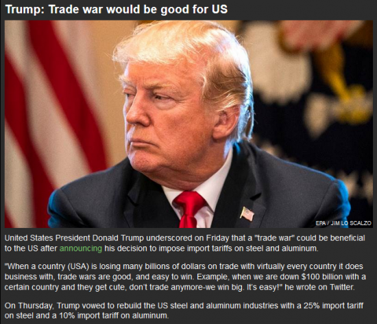Трамп....... - Торговые войны это хорошо .....