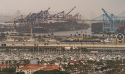 Пробки  контейнершипов на западном побережье США