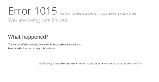Bitfinex заблокировал доступ к сайту с моего ip