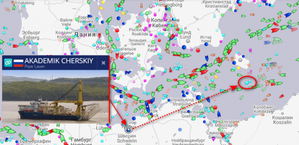 АУГ при проведении операции "Северный поток-2". Газпром (GAZP).