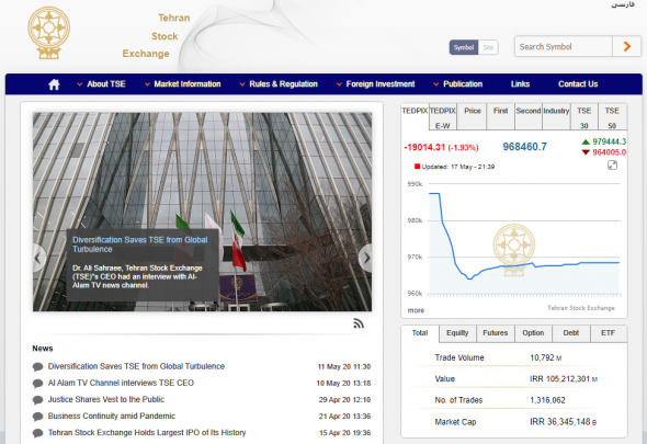Сегодняшние торги в Иране - индекс TEDPIX 968460.7 (-1,93%)