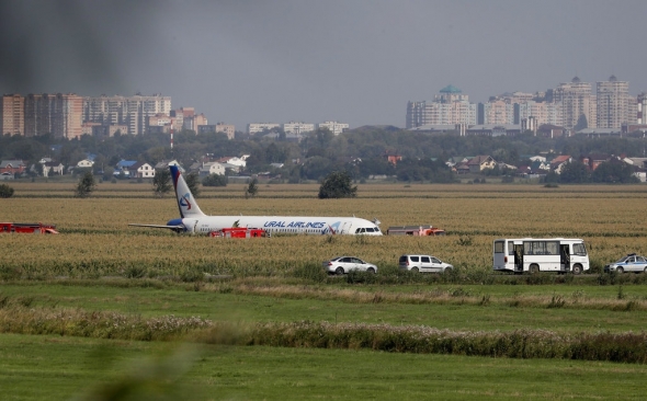 Российский самолет совершил аварийную посадку на кукурузном поле