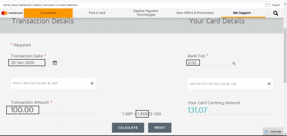 Mastercard Converter Predict High - Low IntraDay Fx